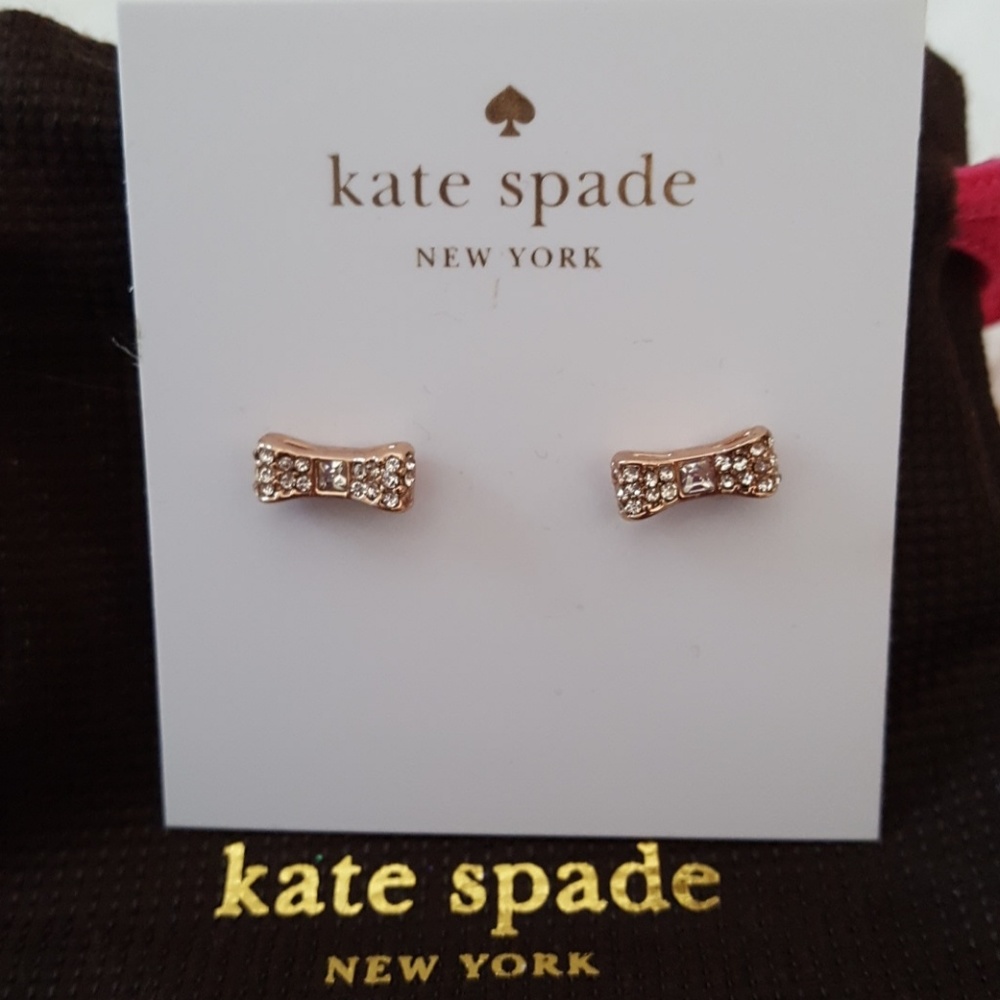 NWT Kate Spade bow earrings (rose gold tone)